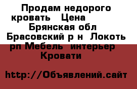 Продам недорого кровать › Цена ­ 4 000 - Брянская обл., Брасовский р-н, Локоть рп Мебель, интерьер » Кровати   